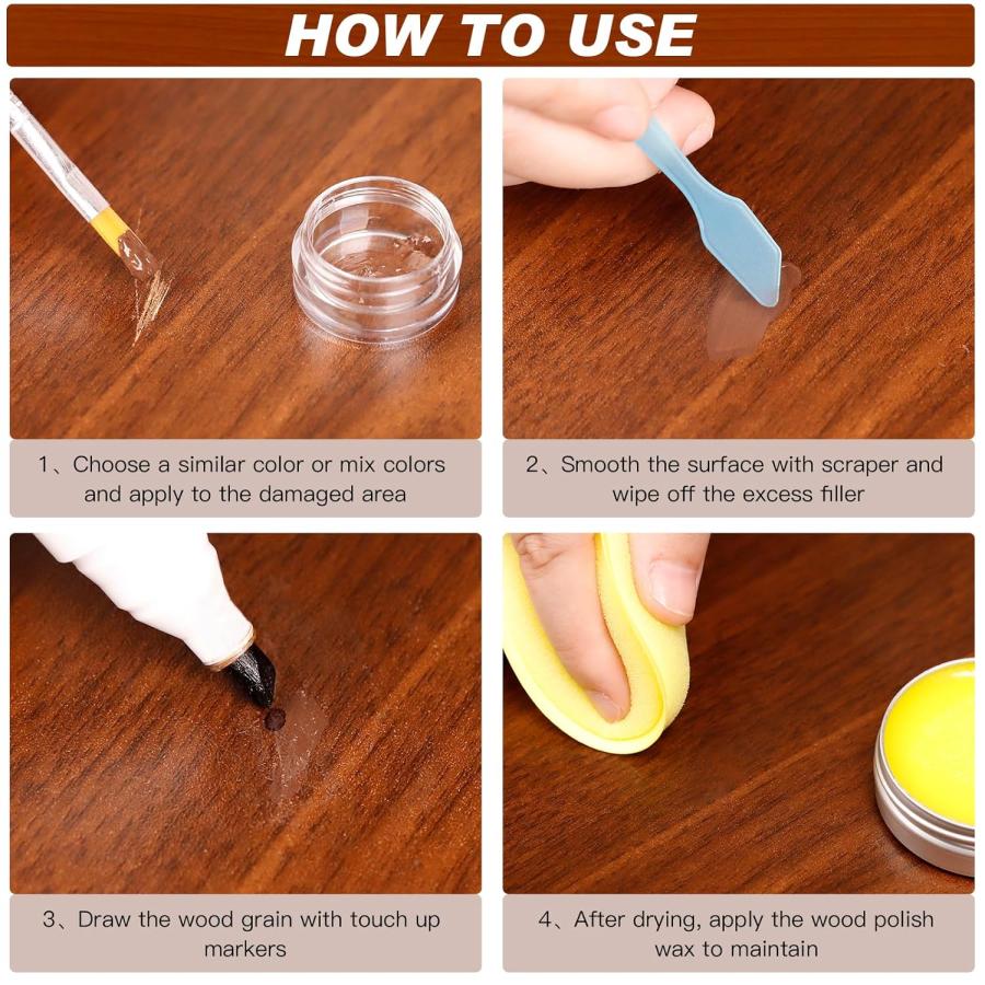キズ補修 予約受付 キズ補修クリームキット 6色 13点セット オークシリーズ木製床修理 DEWEL フローリング用 ドア用 木製家具 補修材セット 簡単補修工事 擦れ傷 |  | 04