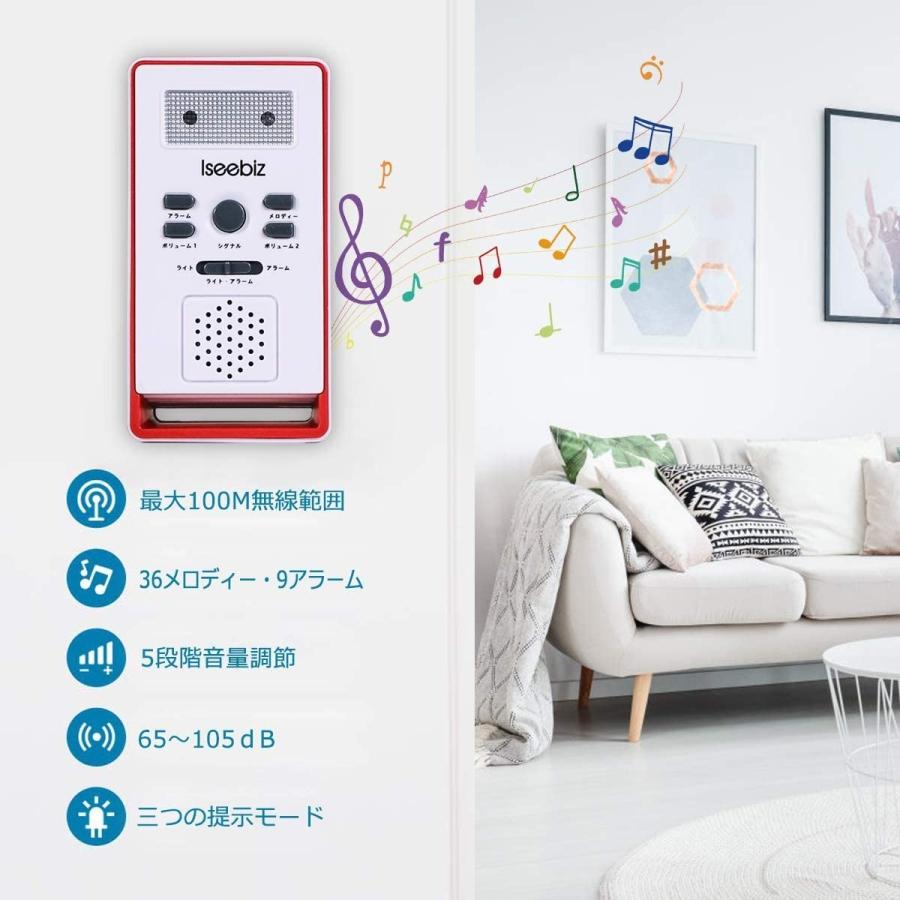 ワイヤレスチャイム 3点セット 送信器2つ 受信器 Iseebiz 介護用 ワイヤレスチャイム 3点セット 送信器2つ 受信器 Iseebiz 介護用
