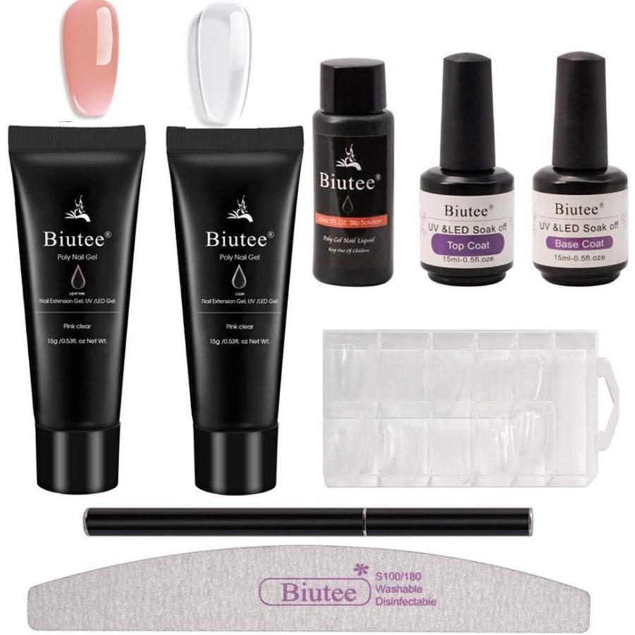 長さだしジェルネイル 6点セット 2色 Biutee Uv Led対応 長さ