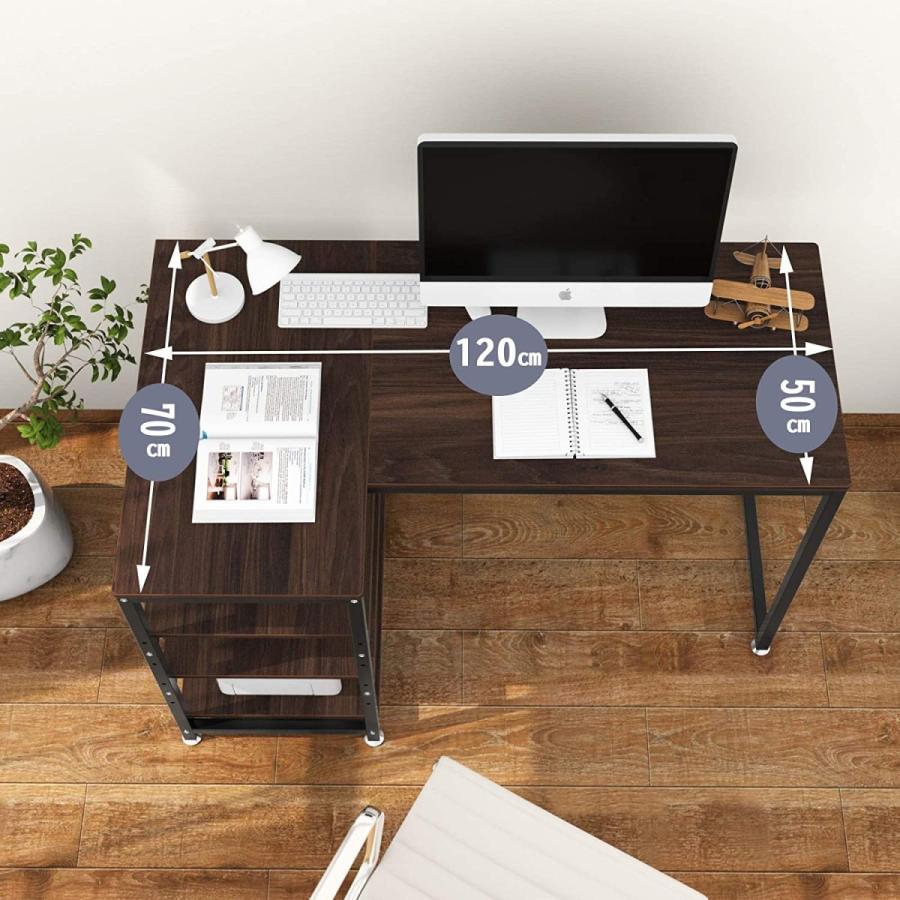 パソコンデスク L字型デスク 幅120cm 2色 数量限定キャンペーン ラック