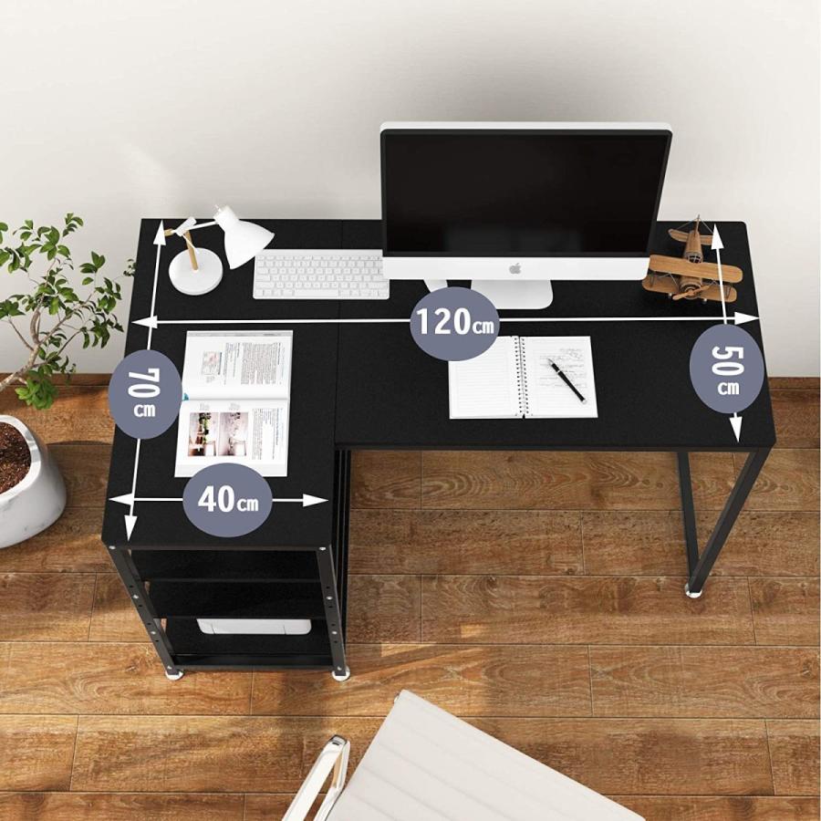 パソコンデスク L字型デスク 幅120cm 2色 数量限定キャンペーン ラック