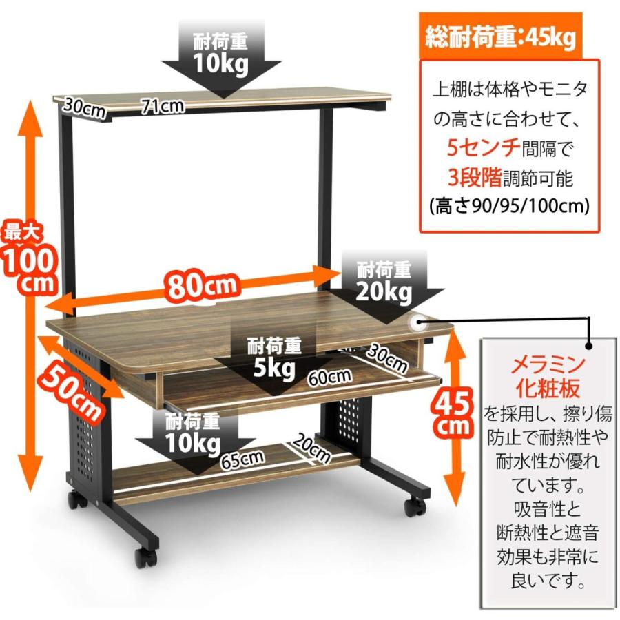 パソコンデスク 幅80 ローデスク 新色登録あり DEWEL 収納棚付