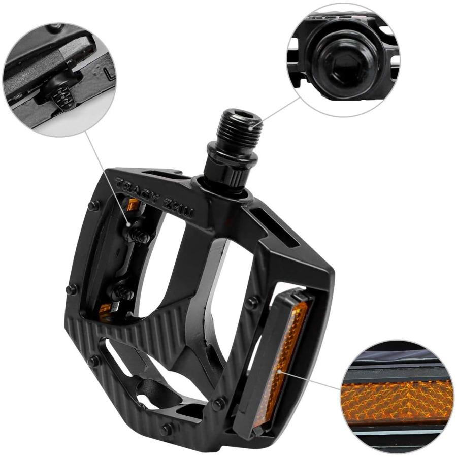 自転車ペダル 9/16インチ対応 左右2個セット Cyfie 滑り止め フラット