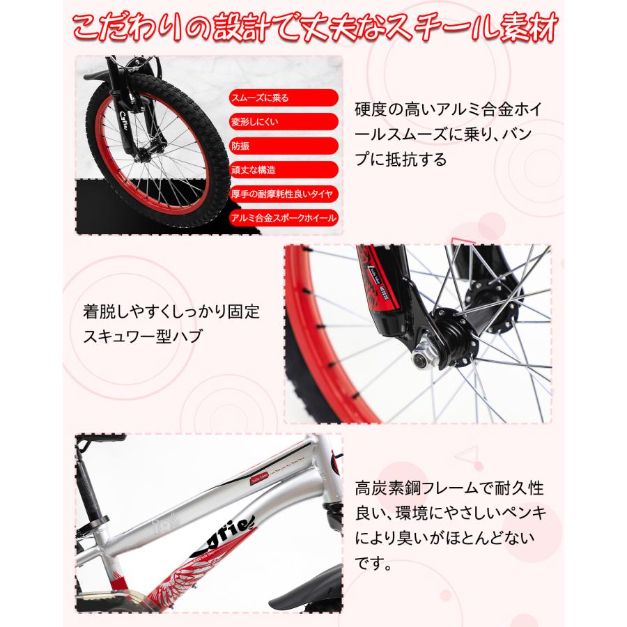 [15日限定10倍P付] 自転車 18インチ 子供自転車 Cyfie ホーク 前と後ろブレーキ付き 補助輪付き おしゃれ 組み立て式 特別提供品 中字取説付き｜aikikabushiki｜07