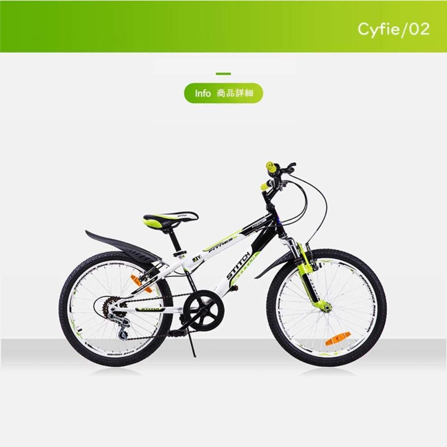 自転車 20インチ 子供自転車 Cyfie フェニース 6段変速 スタンド型 泥よけ付 組み立て式 ジュニアマウンテンバイク スポーティサドル 特別提供品 