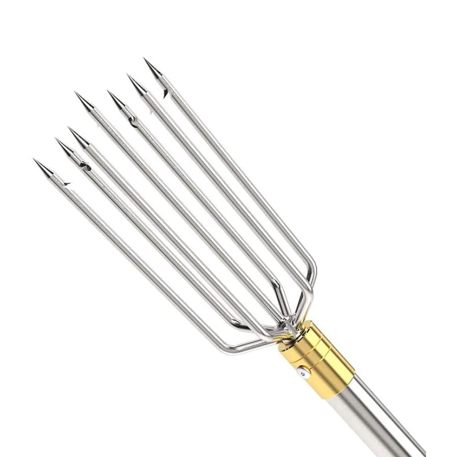 銛 7又 185cm伸縮棒付き 魚突き ステンレス鋼釣り槍 Cyfie 銛先