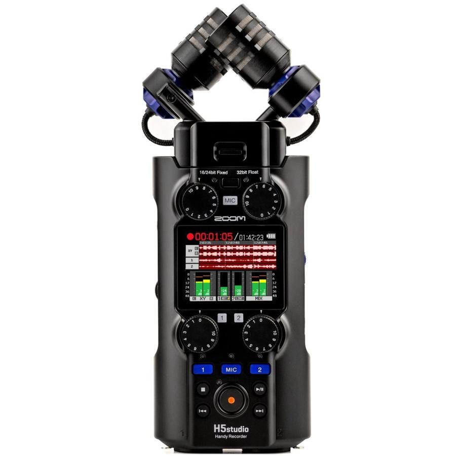 ZOOM H5studio 大口径ステレオマイク スタジオグレードプリアンプ 32bitフロート録音 ハンディレコーダー