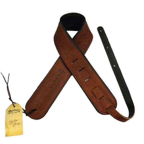 MARTIN 18A0028 Premium Rolled Leather ギターストラップ ブラウン