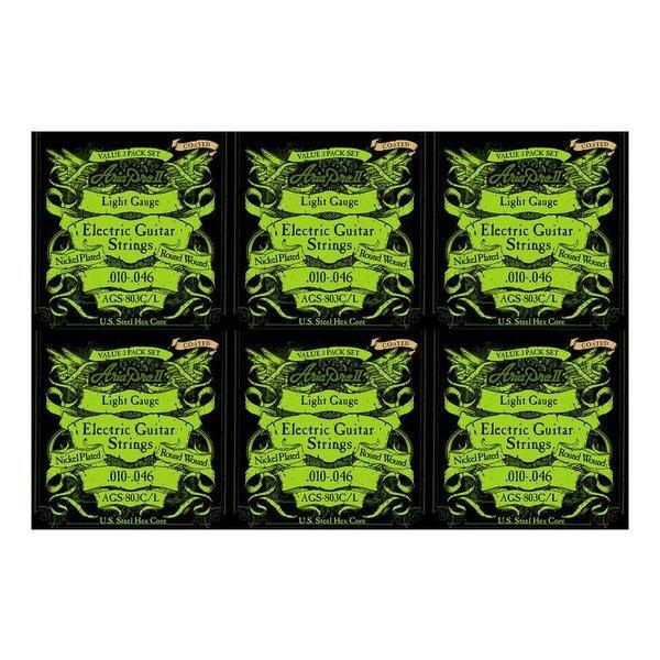 ARIA AGS-803C/L×6パック エレキ用 コーティング弦 3セットパック×6パック