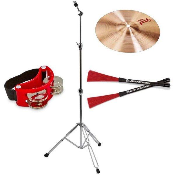 PAiSTE PST-7 + CS-01 + LP-CCB + LP188 スプラッシュ + スタンド + カホンブラシ + フットタンバリン セット /カホン用