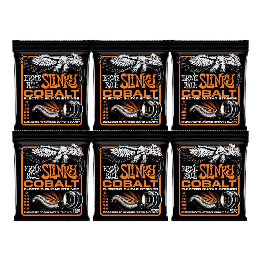 5 Confezioni Di Corde Ernie Ball 2722 Hybrid Slinky Cobalto 9-46 Per Chitarra Elettrica