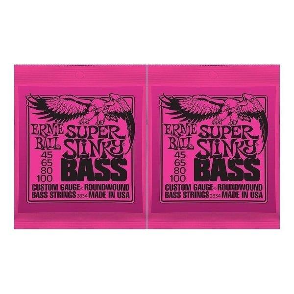 [ベース弦×2セット]ERNIE BALL 2834×2セット SUPER SLINKY[45-100]/メール便発送・代金引換不可｜aikyokugakki