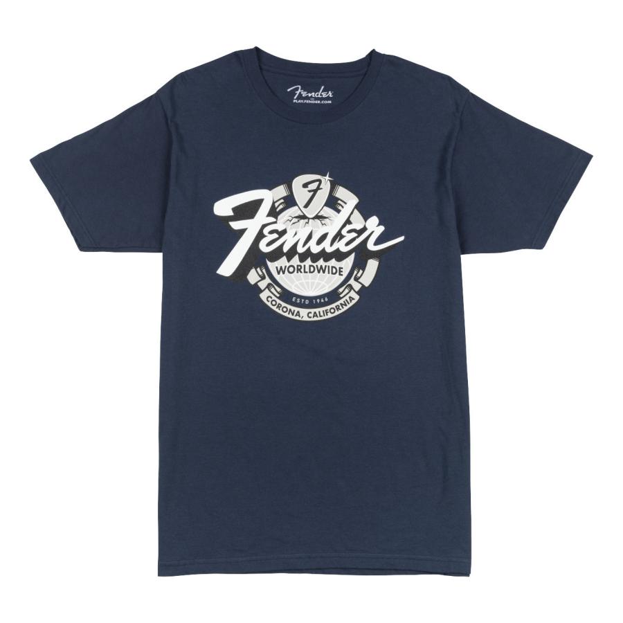 Fender（フェンダー） Fender World Wide Tee Vintage Navy [Mサイズ 