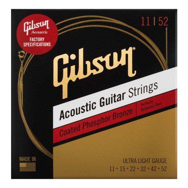 Gibson SAG-CPB11×1 [11-52]Coated Phosphor Bronze Ultra-Light アコースティックギター用 コーティング弦 メール便発送・代金引換不可