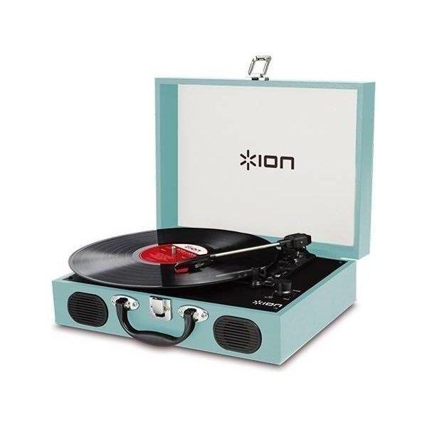 低廉 ION AUDIO VINYL TRANSPORT Blue ポータブル トランク型 レコード