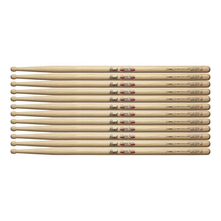 Pearl [ドラムスティック×6ペア]Pearl 110HLC ヒッコリー ドラム