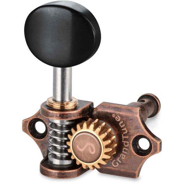 Schaller GTU VC42(L2R2) [Vintage Copper/Ebony(ボタン)] ウクレレ用ペグ(糸巻き)セット