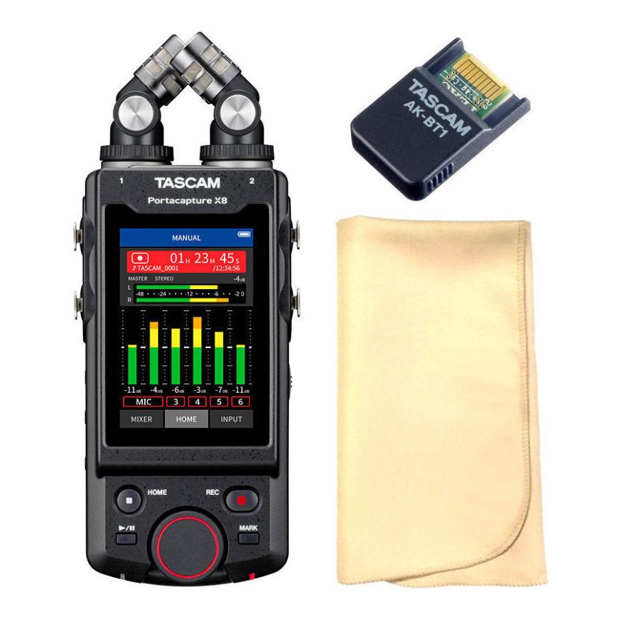 TASCAM Portacapture X8+Bluetoothアダプター/AK-BT1+クロス 8トラック