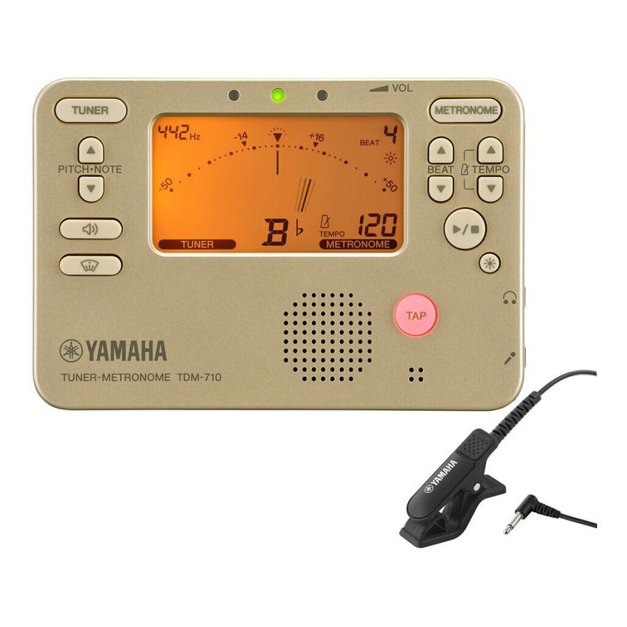 YAMAHA TDM-710GLM マイク付属セット チューナー/メトロノーム(ゴールド) + コンタクトマイク(ブラック)/メール便発送・代金引換不可（Yahoo!・愛曲楽器 Yahoo!ショッピング店）
