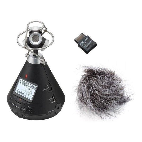 ZOOM H3-VR(Bluetoothアダプタ/BTA-1+ヘアリーウィンドスクリーン/WSU-1付) 360°Virtual Reality Audio Recorder ASMR配信 360度レコーダー｜aikyokugakki