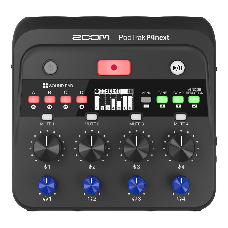 【未使用品】ZOOM PodTrak P4next ズーム（zoom） ZOOM PodTrak P4next 次世代の4XLR入力ポッドキャスト