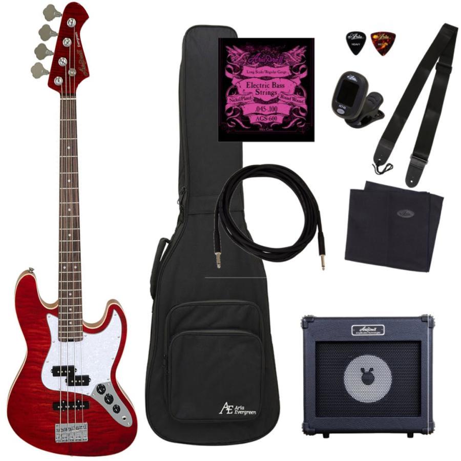 Aria Pro II エレキベース 4弦 ブラック/レッド 楽天市場】ベース 初心者 入門 Aria Pro II アリア プロ IGB-STD 8点