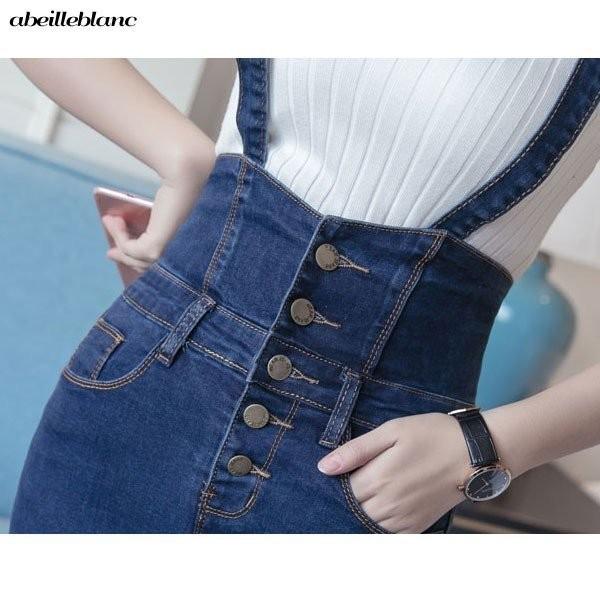 大きいサイズスカート　ハイウエスト　タイト　サロペット　デニムスカート　ロング丈　5L在庫限　特価　セール　1910 1911　1912　秋冬 |  | 03