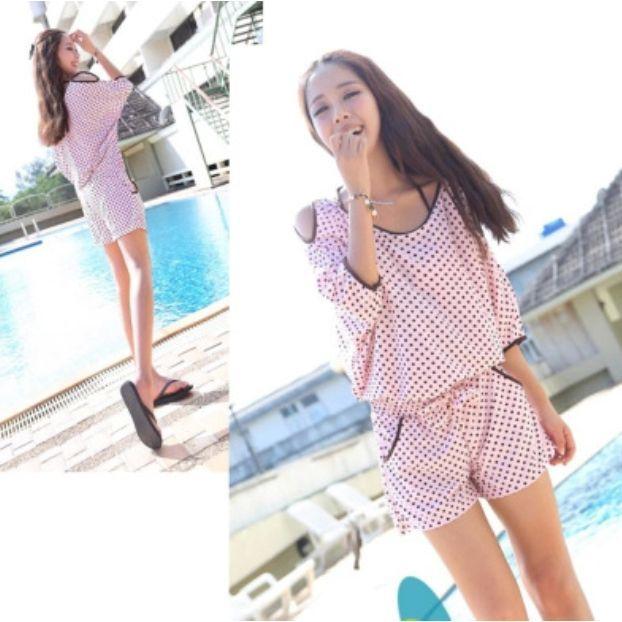 水着　3点セット　ドット柄　レディース　現品限り　特価　ビキニ　ショーツ　オールインワン　大きいサイズ　海　ビーチ　夏　可愛い　LL-6L　202107　202108 |  | 02