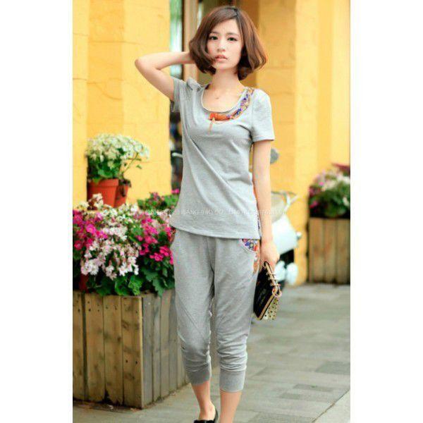 セットアップ　夏服　カジュアル　現品限り　特価　レディース　トップス　半袖　バック切替　パンツ　上下セット　大きいサイズ　LL-5L　202107　202108 |  | 01