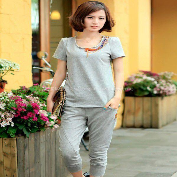 セットアップ　夏服　カジュアル　現品限り　特価　レディース　トップス　半袖　バック切替　パンツ　上下セット　大きいサイズ　LL-5L　202107　202108 |  | 05