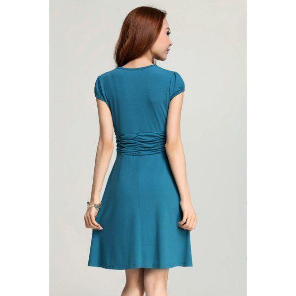 全3色　Vネックワンピース　エレガント　夏　現品限り　特価　レディース　無地　スリムワンピース　半袖　大きいサイズ　LL-5L　202107　202108 |  | 06