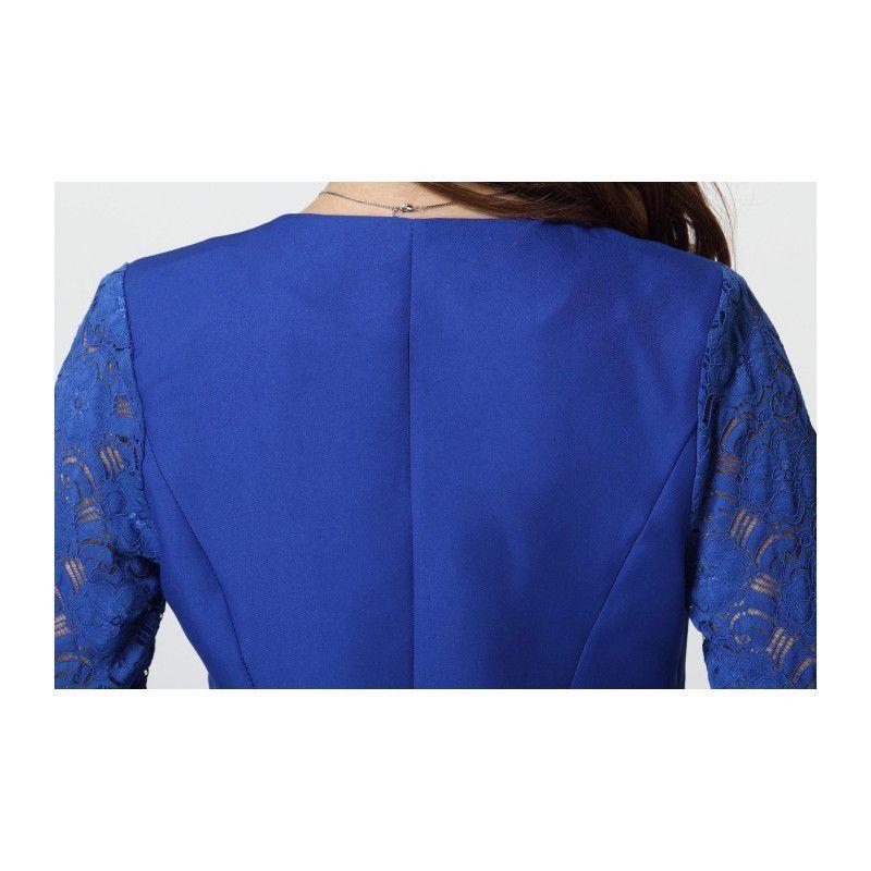 全2色　ノーカラージャケット　レース切替　夏秋　現品限り　特価　レディース　通勤　OL　ショート丈　7分袖　着痩せ　大きいサイズ　LL-4L　202107　202108 |  | 09