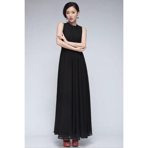 ノースリーブのロングワンピース　現品限り　特価　レディース　ドレス　夏服　マキシ丈　エレガント　着痩せ　大きいサイズ　LL-4L　202107　202108 |  | 04