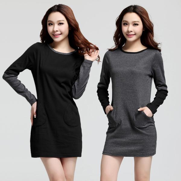 大きいサイズ　ワンピース　ロングトップス　カットソー　ベーシック　プチプラ　レディース　カジュアル　202012　202101　202102 | 