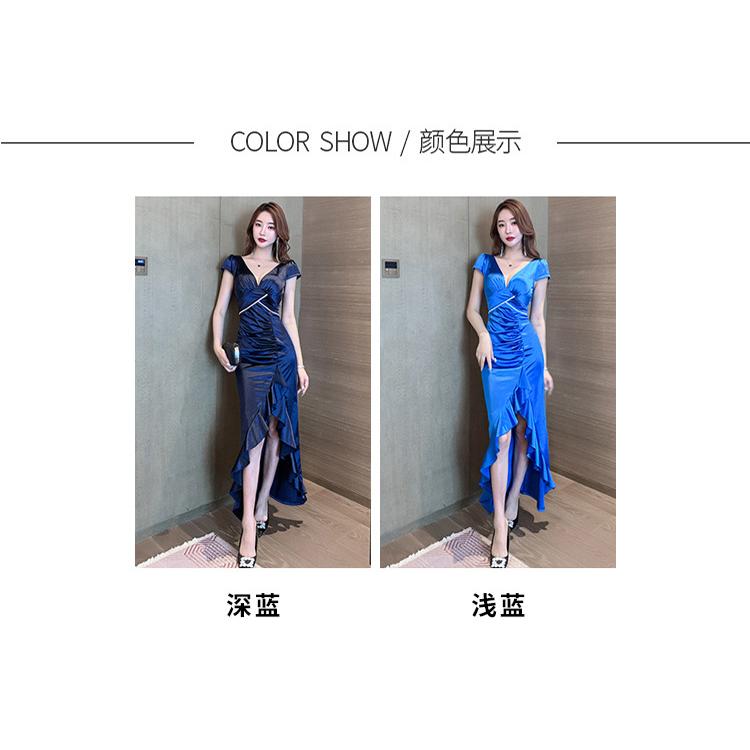 2COLOR S〜4L キャバドレス キャバ嬢 胸谷セクシー キャザー入り