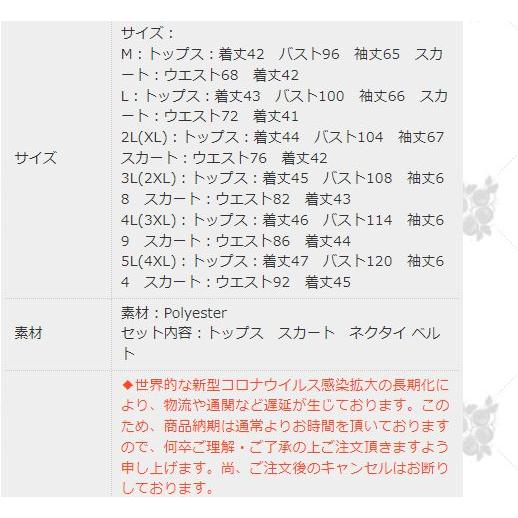 M〜5L 大きいサイズ 原宿風系 ファッション 黒　ネクタイ付きトップス ベルト付きスカート 4set  イベント　フェス｜ail｜10