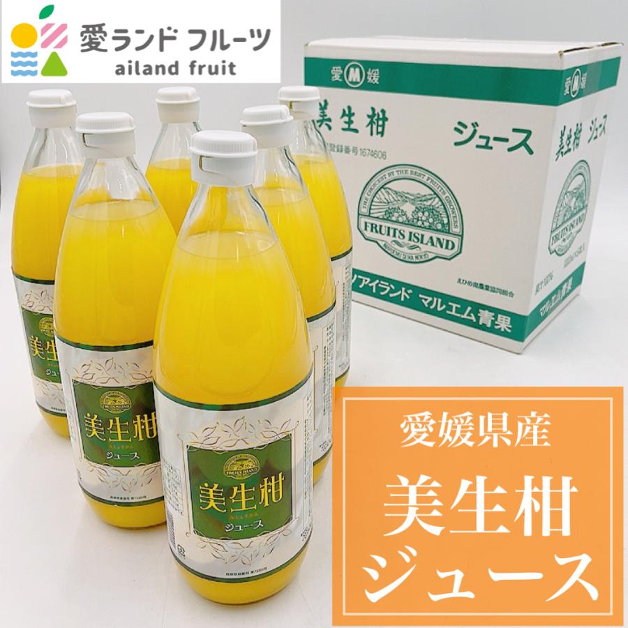 美生柑ジュース 河内晩柑 愛媛県産 果汁100％ 1000ml 6本入り : 愛