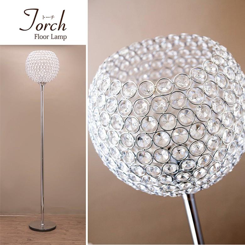 【LED対応 E26/40W】クリスタル フロアランプ TORCH トーチ（1灯） NE-AK-TORCH-F1D*離島配送不可*