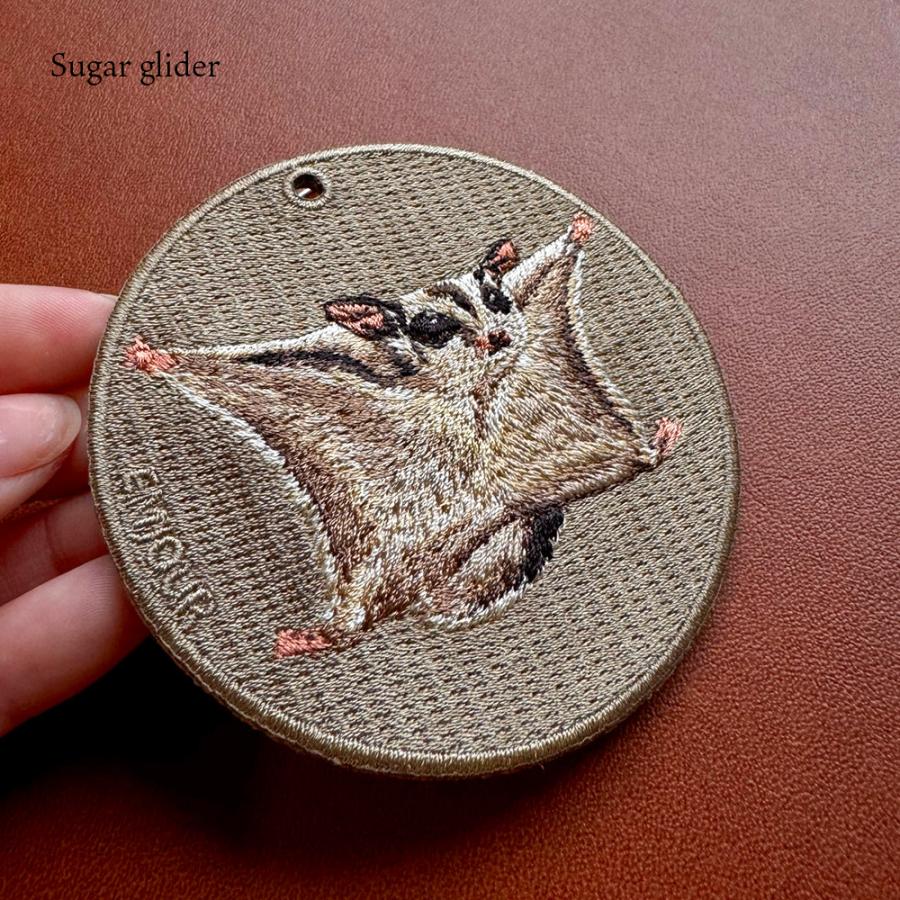 キーホルダー 刺繍 動物 アニマル チャーム ワッペン ナマケモノ ブタ