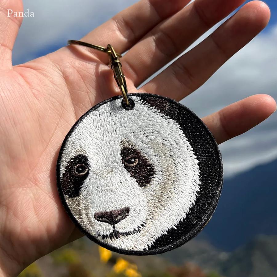 キーホルダー 動物 刺繍 ワッペン アニマル チャーム ゴリラ ぞう ゾウ