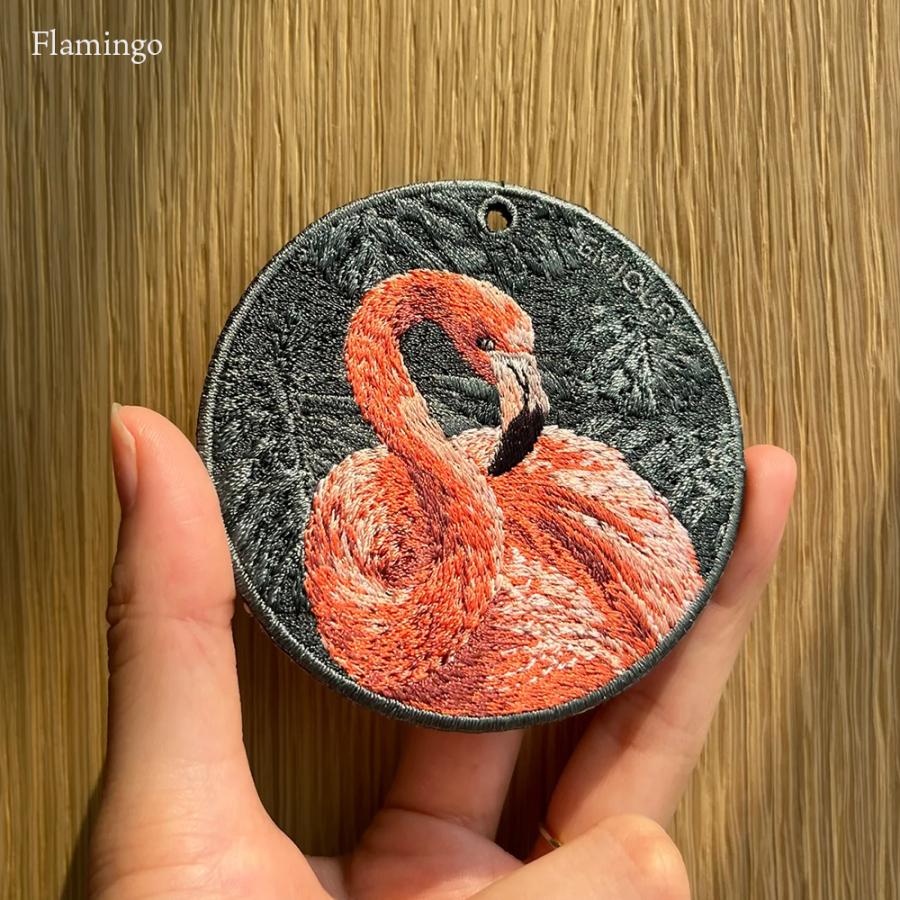 キーホルダー 刺繍 鳥 小鳥 動物 アニマル チャーム インコ ヨウム