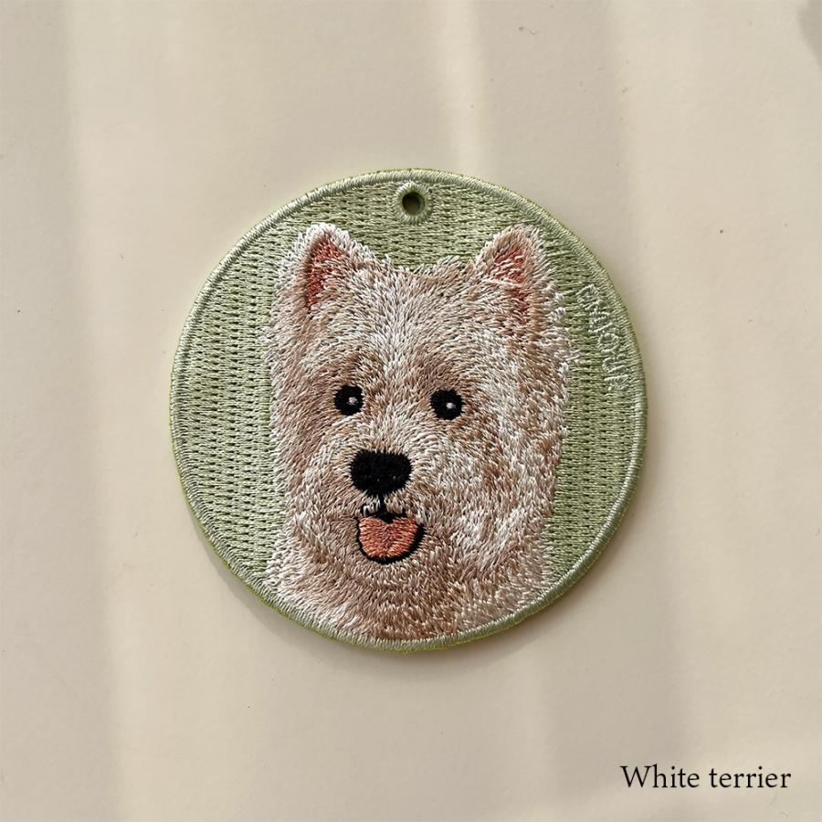 キーホルダー 犬 刺繍 イヌ チャーム ビションフリーゼ ペキニーズ