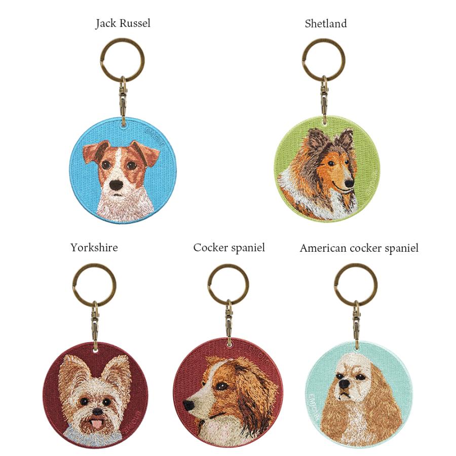 キーホルダー 犬 刺繍 イヌ ジャックラッセル ジャック ヨークシャ