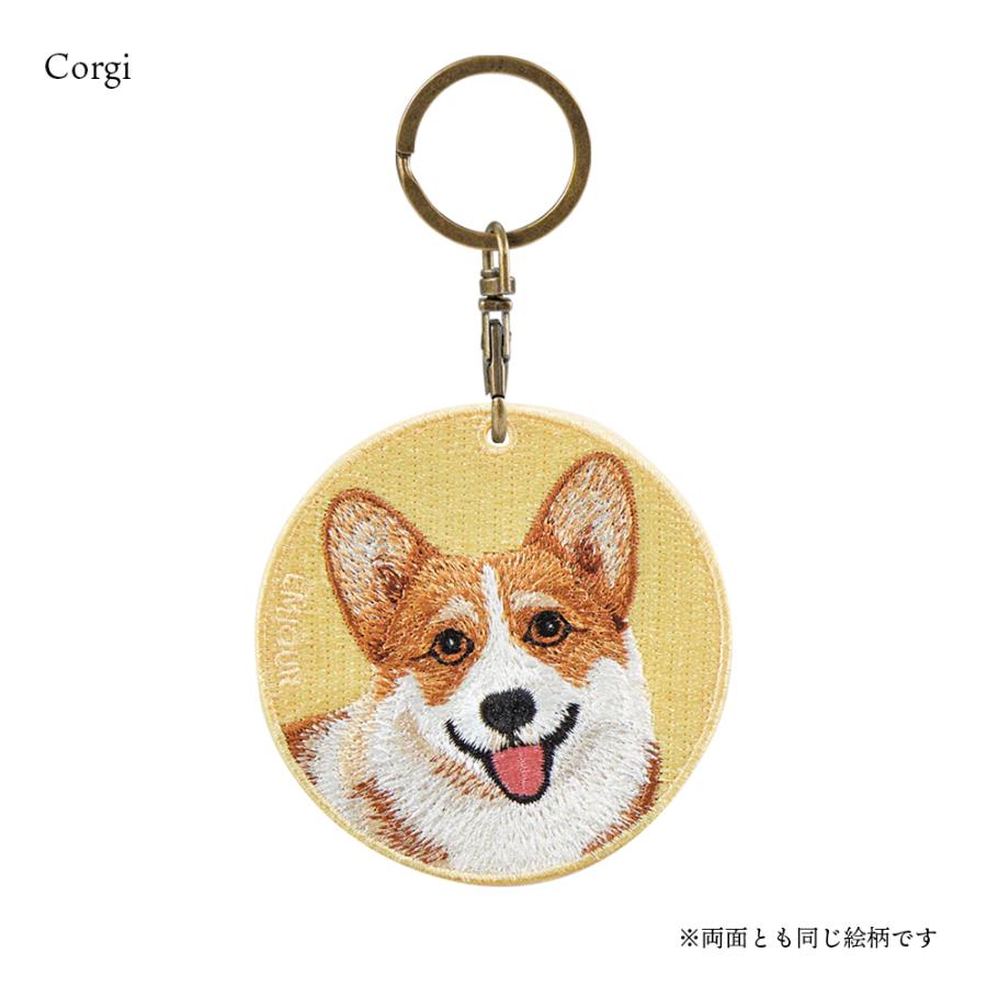 コーギー（Corgi） キーホルダー 犬 刺繍 イヌ シュナウザー シュナ