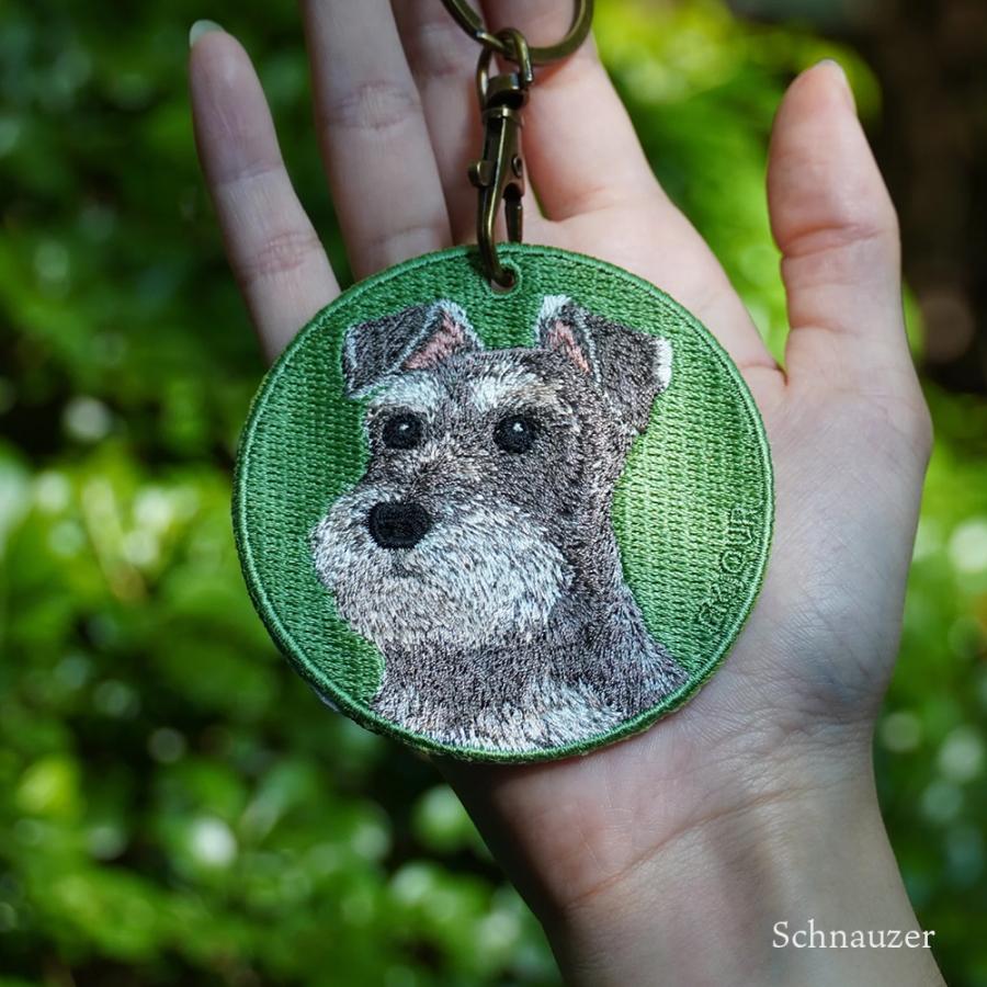 キーホルダー 犬 刺繍 イヌ コーギー シュナウザー シュナ ビーグル