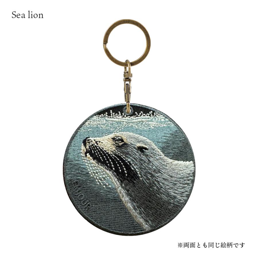 キーホルダー 刺繍 動物 アニマル チャーム サメ 鮫