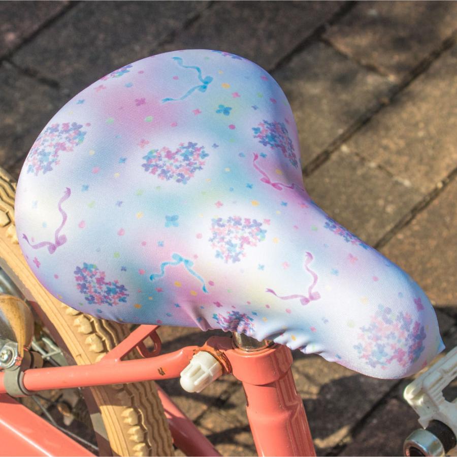 サドルカバー 子供 キッズサドル用 フルカラーチャリCAP ハート