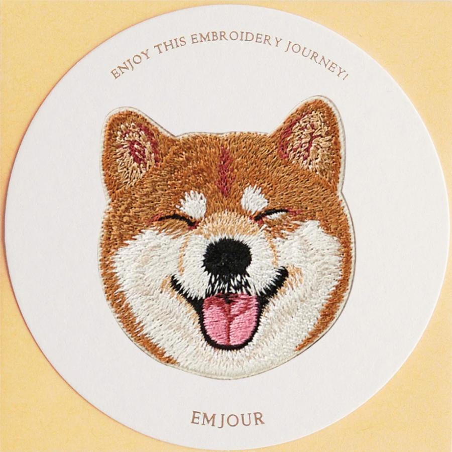 ワッペン 刺繍ワッペン アイロンワッペン 犬 刺繍 イヌ 柴犬 赤柴 白柴