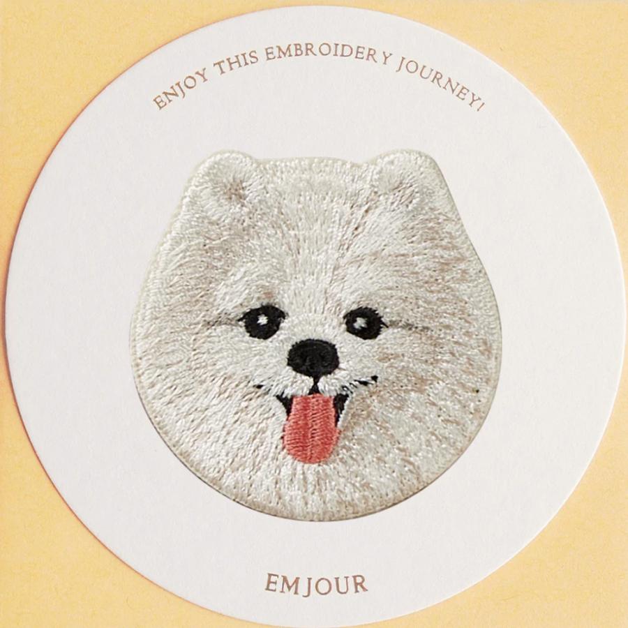 ワッペン 刺繍ワッペン アイロンワッペン 犬 刺繍 イヌ ポメラニアン