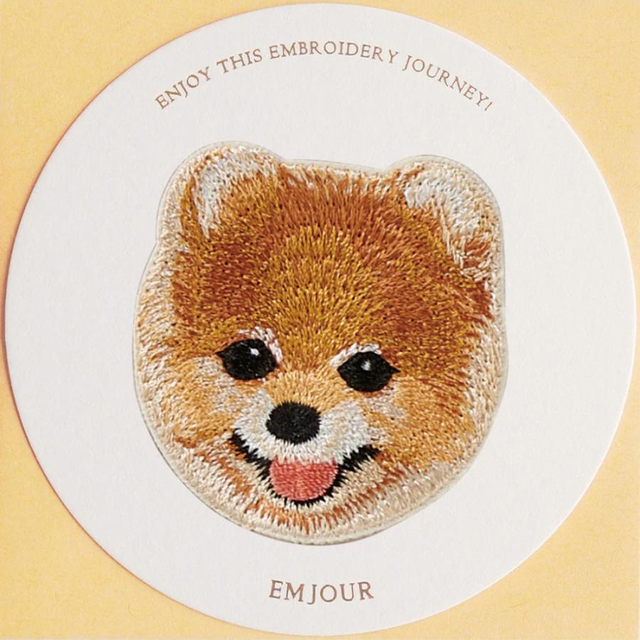 ワッペン 刺繍ワッペン アイロンワッペン 犬 刺繍 イヌ ポメラニアン